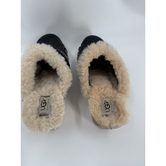 UGG Black Patent Leather Kiltie Clog With Detatchable Fringe Size 7 Rare - Picture 5 of 15